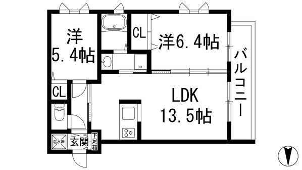 コスモス野上の物件間取画像